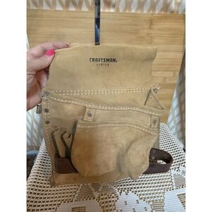 Vintage Craftsman 937721 Brown Suede Leather Multi Pockets Carpenter Tool Bag